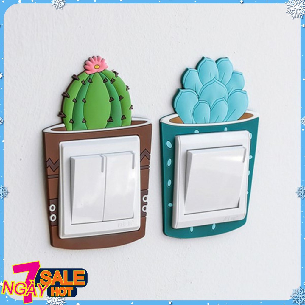 Decal dán tường🍒Phát Quang🍒 trang trí ổ điện, decal dán tường silicon 3D
