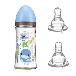 Combo bình sữa kuku nhựa pes 240ml kuku - ku5853a + tặng 2 núm ty