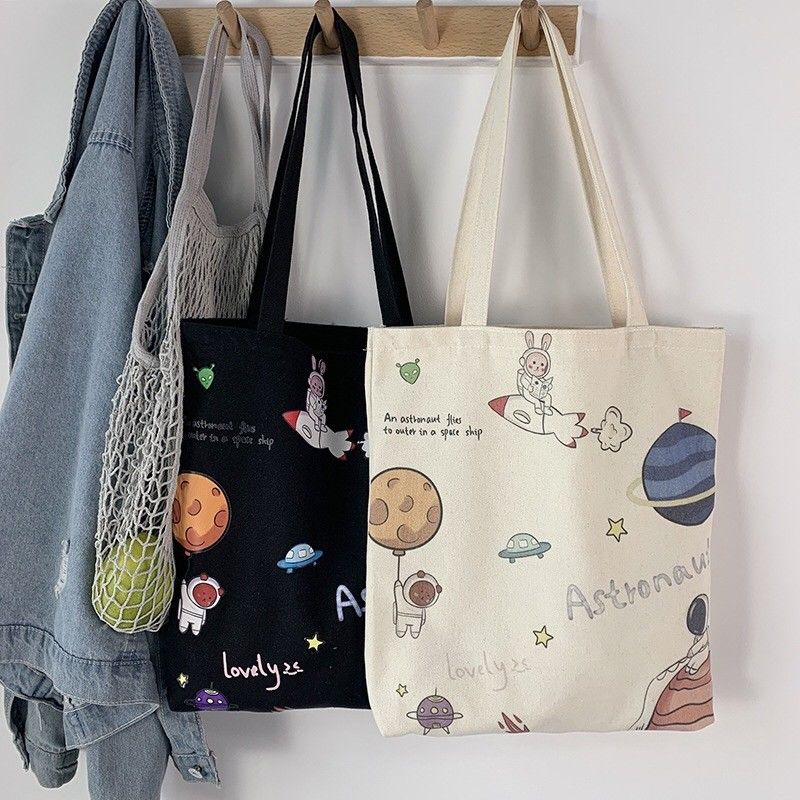Túi Xách Tay Cỡ Lớn Bằng Vải Canvas Phong Cách Hàn Quốc Dành Cho Nữ
