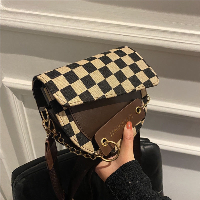 Túi Xách Nữ Họa Tiết Thời Trang  Đi Chơi Du Lịch Phong Cách Cá Tính Họa Tiết Caro Samsora store - KN2223