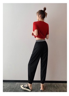 [FREESHIP] Quần Jogger nữ cạp chun chữ co giãn cá tính