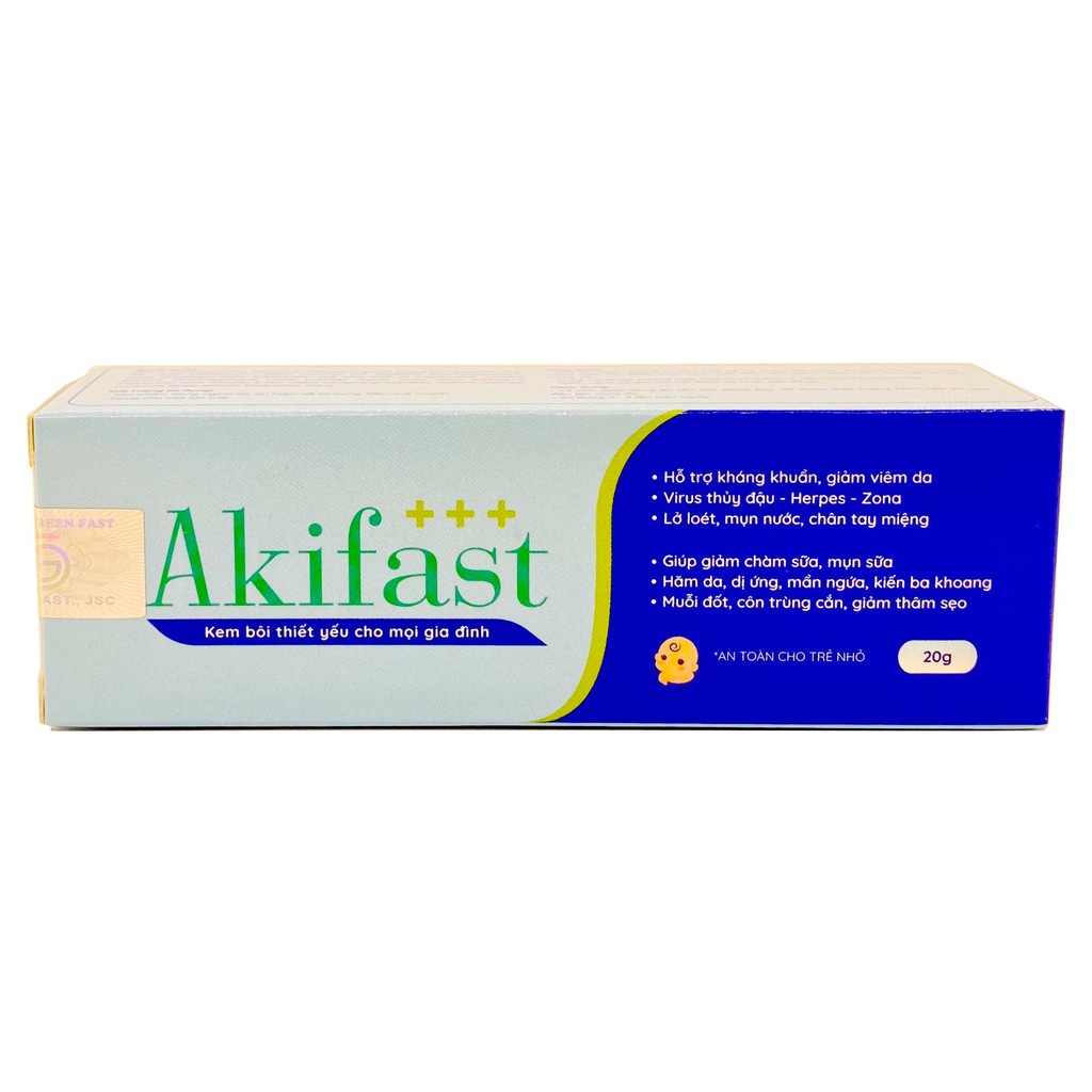 Kem bôi Akifast – Hỗ trợ kháng khuẩn, giảm viêm da, chống hăm da em bé, chăm sóc và bảo vệ vùng da hư tổn