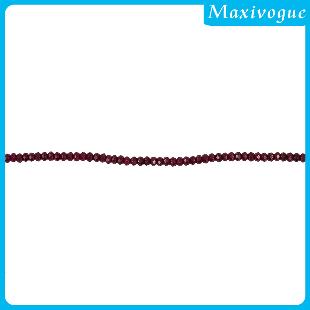 Chuỗi hạt đá ruby tự nhiên 2x4mm dài 15''