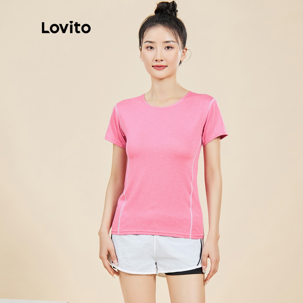 Trang phục thể thao Lovito nhanh khô ghép nối màu sắc viền tương phản L15X210 (Nhiều màu sắc)