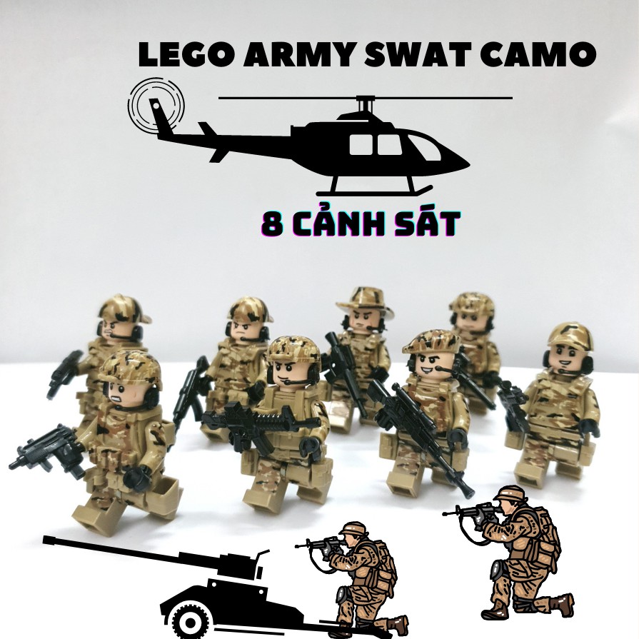 Lego Army swat camo- 8 cảnh sát đặc nhiệm