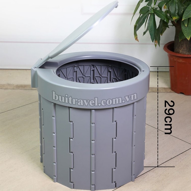 Ghế vệ sinh dã ngoại gấp gọn tiện lợi- Ghế vệ sinh có nắp và túi đựng kèm- Bụi Travel