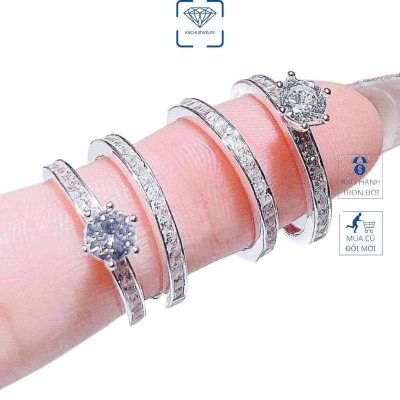 Nhẫn cặp đôi nam nữ đá cao chuẩn bạc ta - lưu giữ những kỷ niệm ngọt ngào - Anchi jewelry