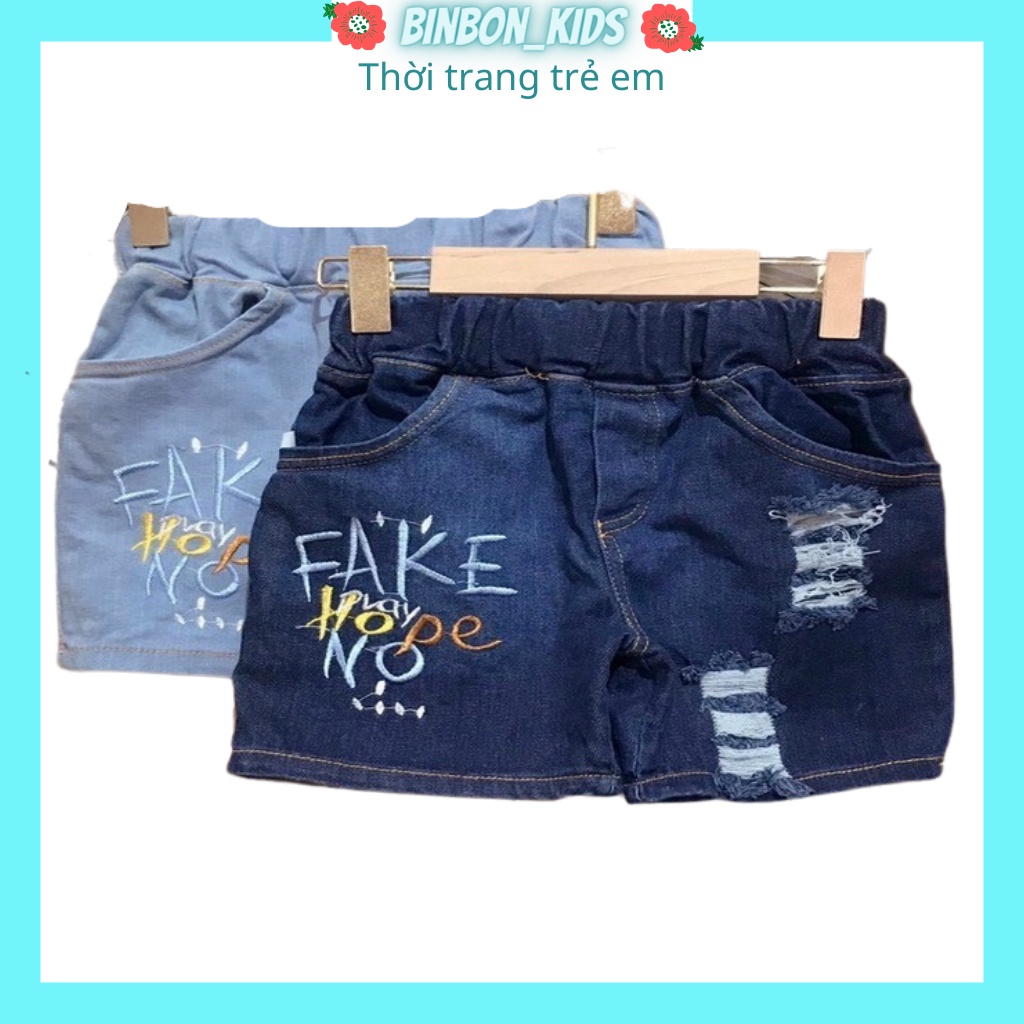 Quần Sooc Jean,Quần Đùi FAKE Cho Bé Trai Và Bé Gái Từ 10-25kg.Set quần trẻ em FK2104 BINBON KIDS