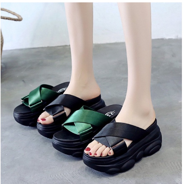 (HÀNG SẴN) Dép Đế Xuồng Tăng Chiều Cao AG77- Hàng Quảng Châu Cao Cấp