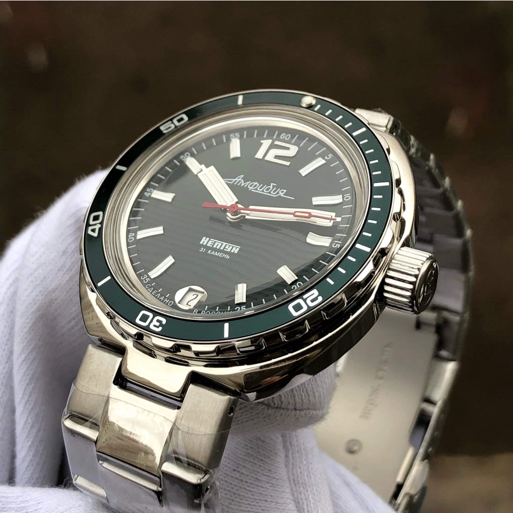Đồng hồ Nga Vostok Neptune 960758. Đồng hồ nam Vostok máy cơ Automatic, size mặt 40, chống nước 20 ATM