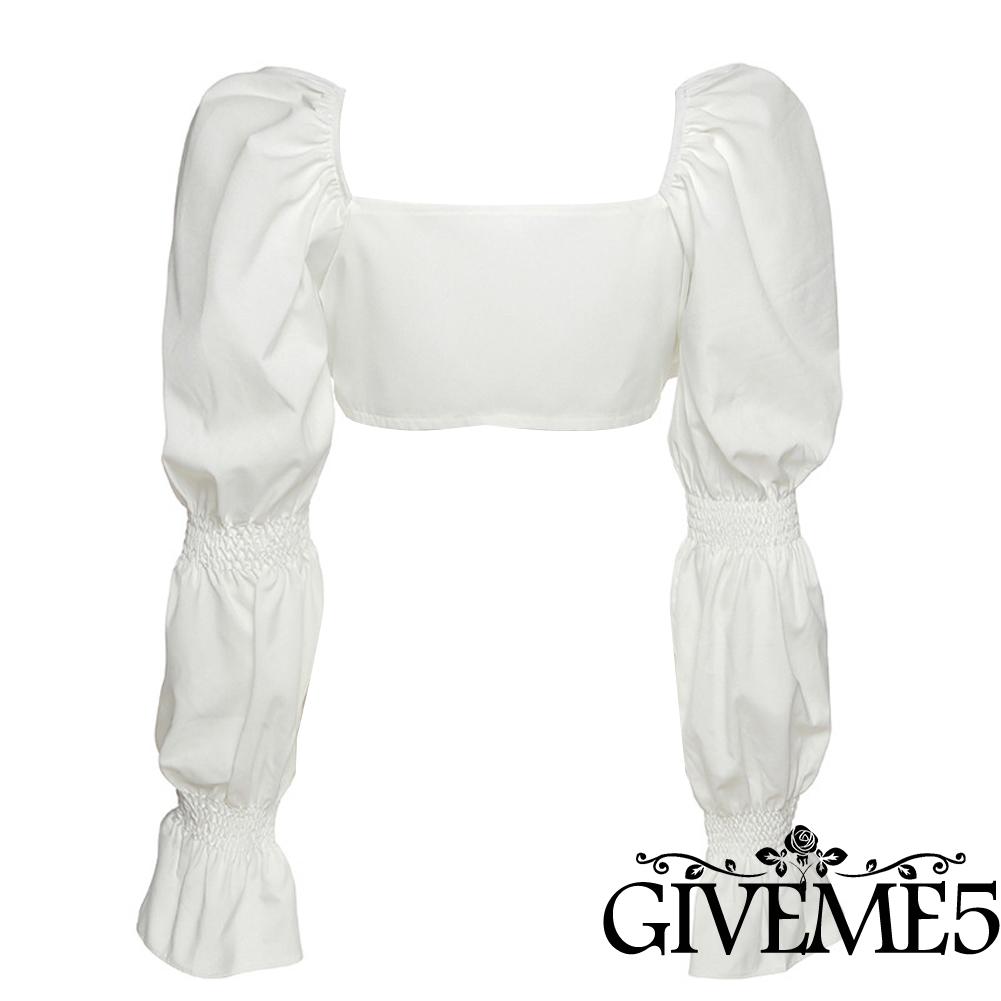 Áo Lửng Tay Phồng Thắt Nơ Thời Trang Dịu Dàng Dành Cho Nữ