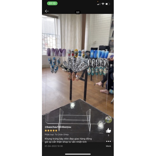 Khung Trưng Bày móng mẫu mica  - bảng bày móng nail