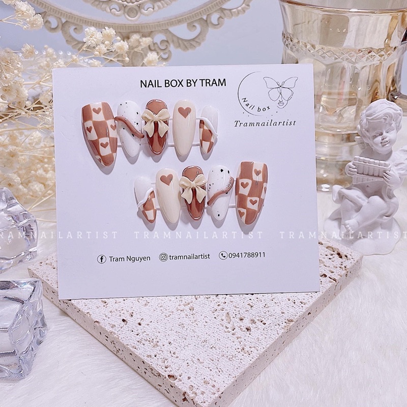 Nailbox thiết kế - Nailbox phối họa tiết siêu dễ thương