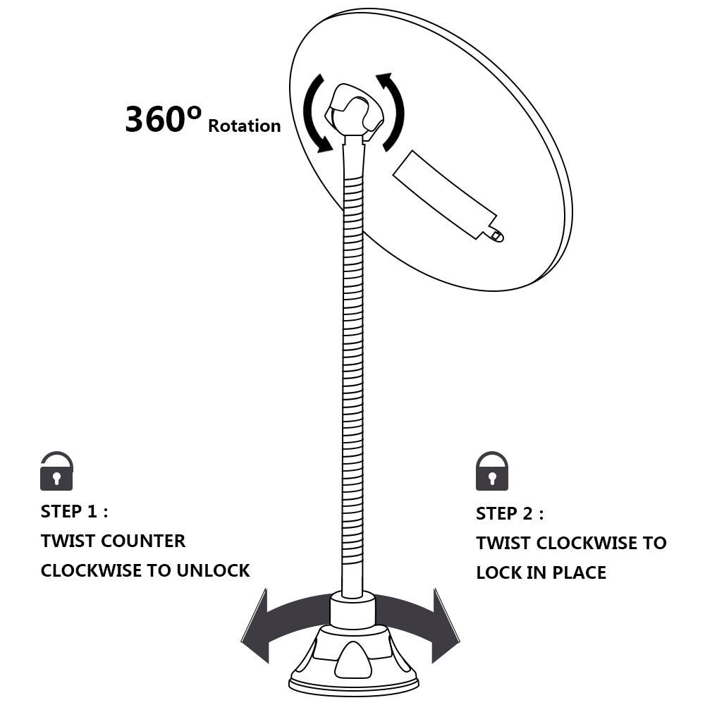 Gương Trang Điểm Phóng Đại 360 Độ 10 Lần Có Đèn Led