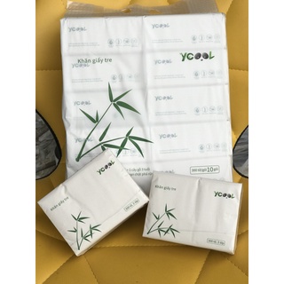Giấy ăn gấu trúc giấy ăn sợi tre giấy rút Ycool 1 bịch 10 gói, 300 tờ/1 gói