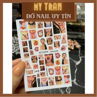 Stick dán móng hình người, Nail sticker trang trí móng 2021