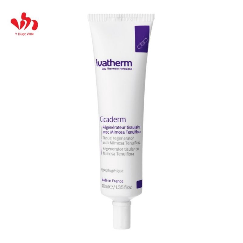 Kem dưỡng ẩm phục hồi da Ivatherm Cicaderm làm dịu da kích ứng, giảm hình thành sẹo 40ml
