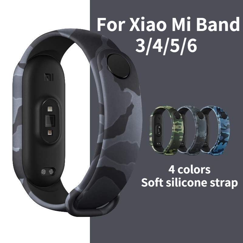 Miband 8 Miband 9Miband 4 Ngụy Trang Vòng Tay Dây Đeo Cho Xiaomi Mi Band 6 / 5 Dây Đeo Cổ Tay Thể Thao Silicon Cho Xiaomi Miband 6 5 4 3 Xiaomi Band 3 Xiaomi Band 5 Xiaomi Band