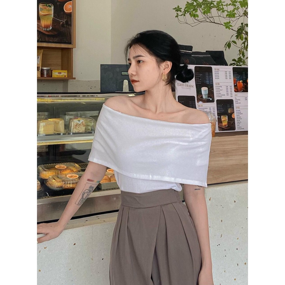 Áo Bẹt Vai Bản To Trơn