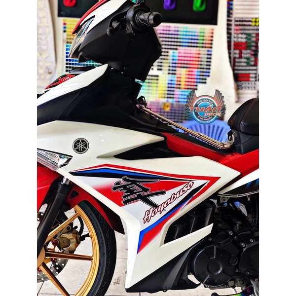 Tem Hayabusa Ex 150 trắng đỏ