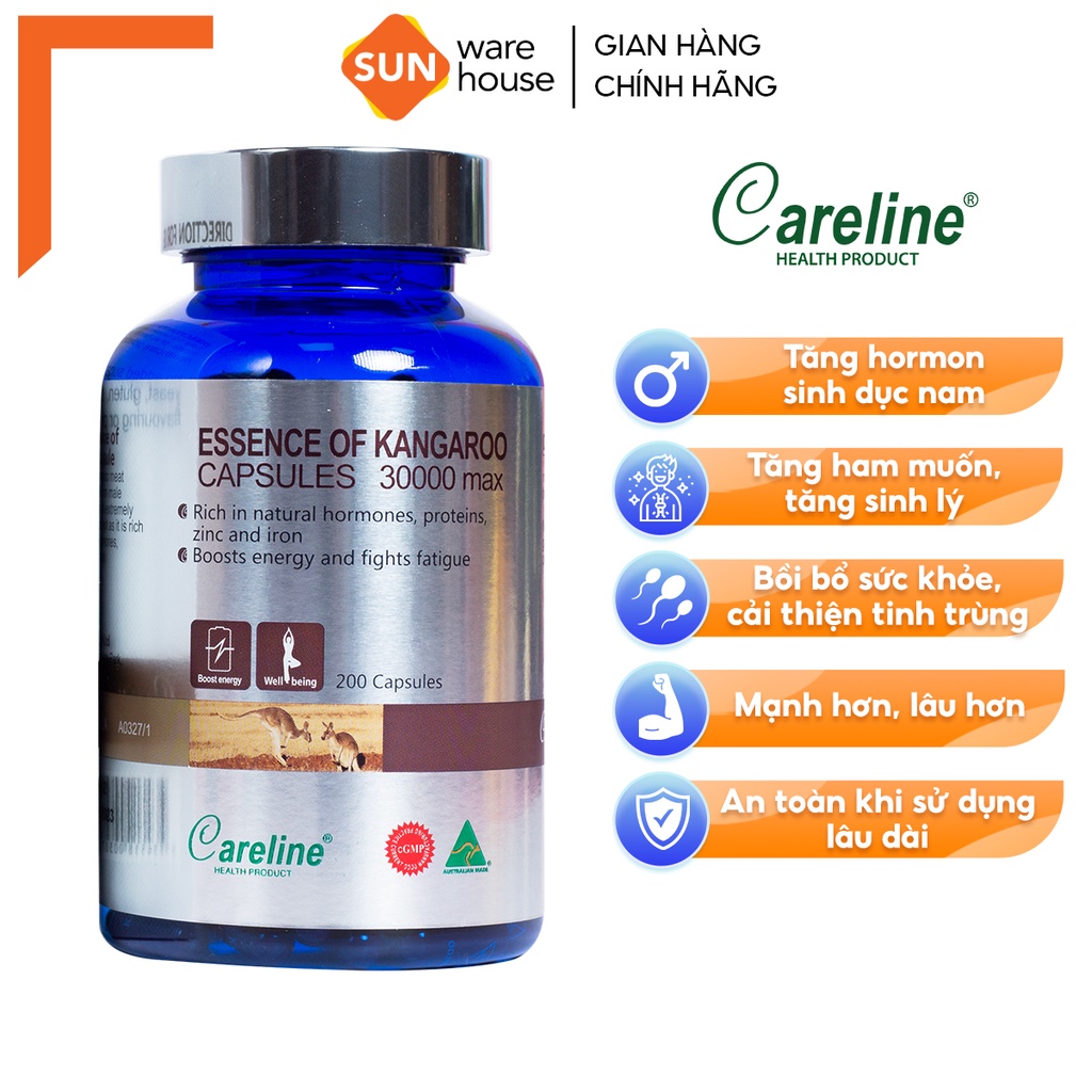 Viên Uống Hỗ Trợ Tăng Cường Sinh Lý Nam CARELINE Essence Of Kangaroo 60 Viên