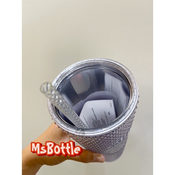 HÀNG CÓ SẴN - LY STUDDED STARBUCKS SILVER TAIWAN