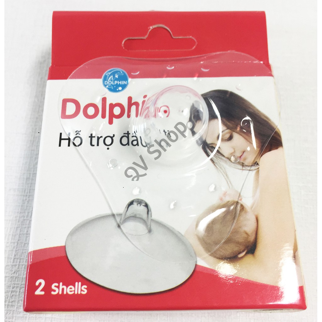 Hỗ Trợ Đầu Ty (Trợ ty) Silicone Dolphin - Hộp 2 chiếc