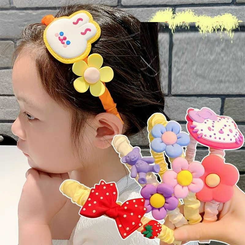 Bờm Xược Tóc Cho Bé Gái Bông Hoa Kèm họa Tiết