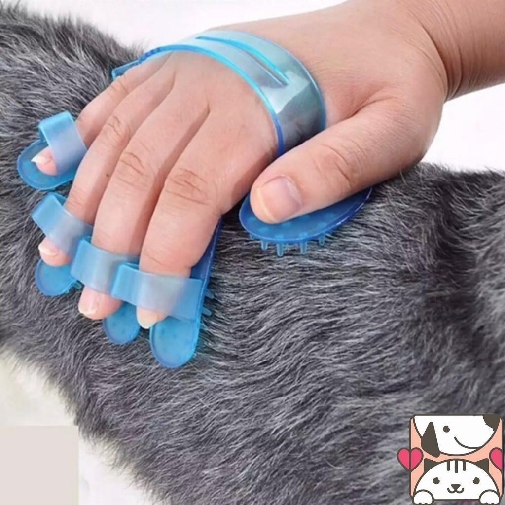 Găng tay chải lông rụng tắm chó mèo True Touch - chải lông tránh rối đánh bông lông massage cho thú cưng - vanhpet