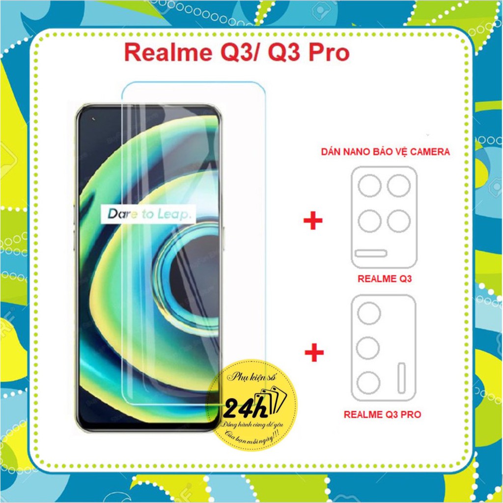 Combo Realme Q3 / Realme Q3 Pro kính cường lực trong suốt không full + dán bảo vệ camera Q3 - Q3 Pro