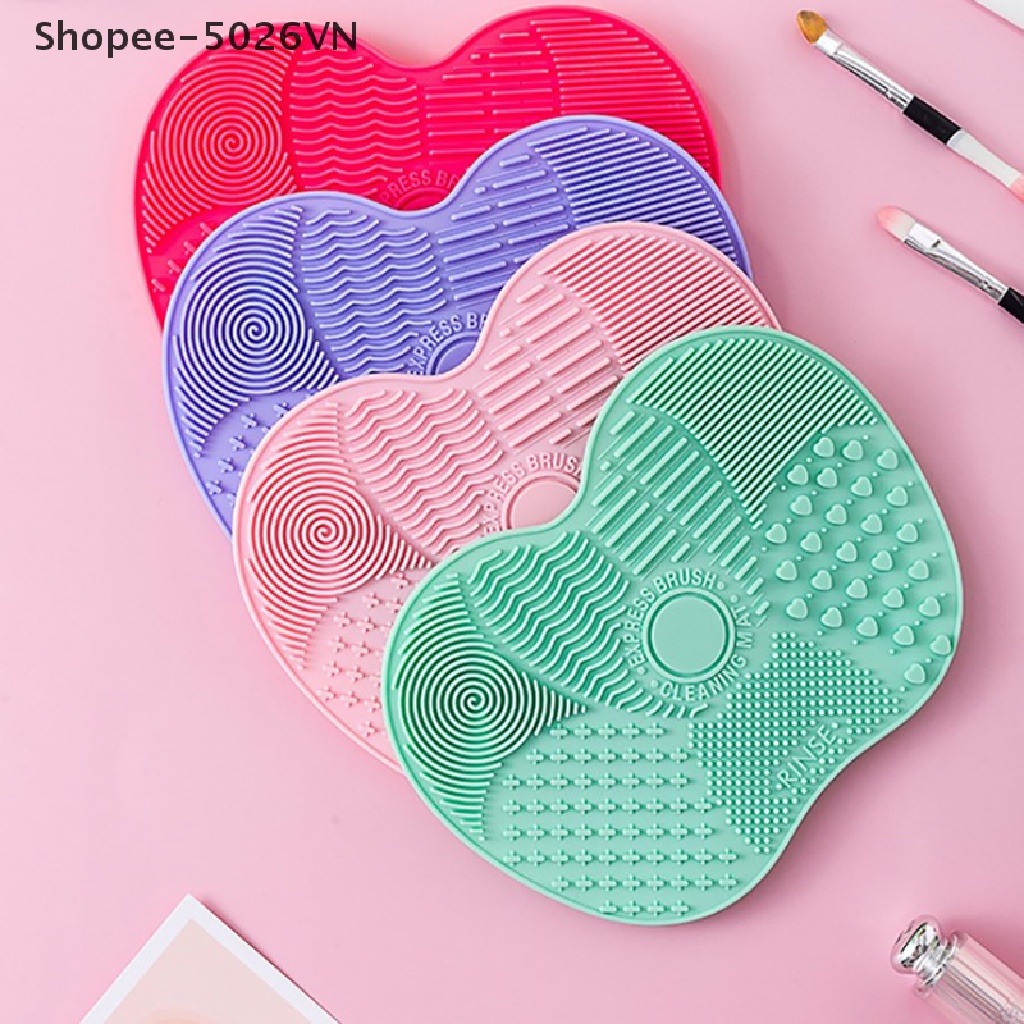 [Hàng mới về] Miếng đệm vệ sinh cọ trang điểm bằng silicone tiện dụng