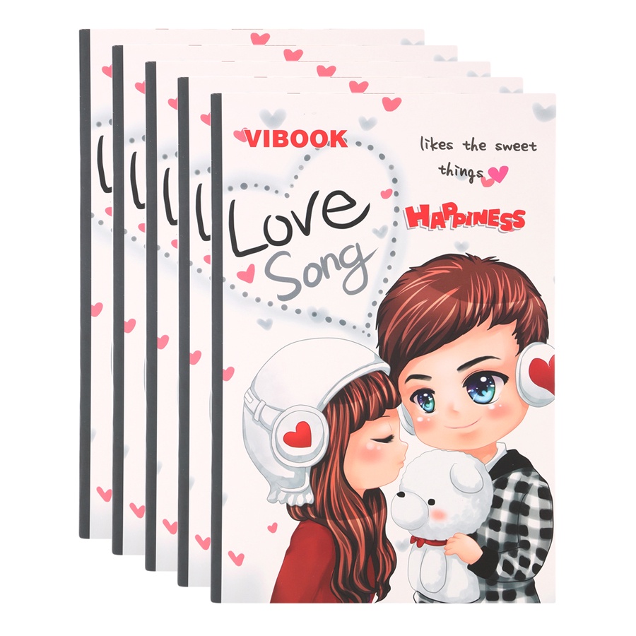 Tập Sinh Viên HAPPINESS 200 Trang 4 Ô Ngang KT:175x250mm  Độ Dày 80 Gsm  Vibook Camshop