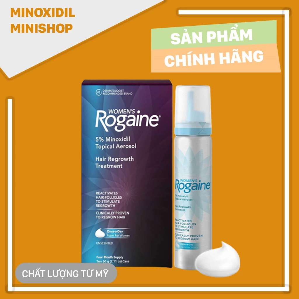 Dung Dịch Mọc Tóc, Mọc Lông V ù ng Kí n Minoxidil 5% Rogaine Dạng Bọt dành cho nữ