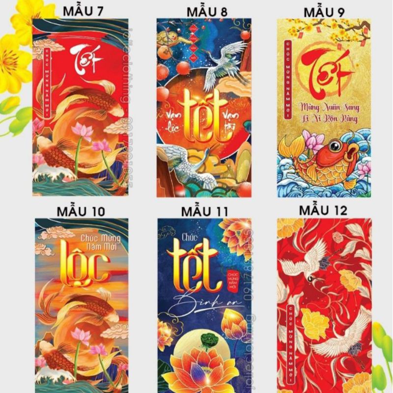 Combo 10 bao lì xì nhiều mẫu( nhận ngẫu nhiên)