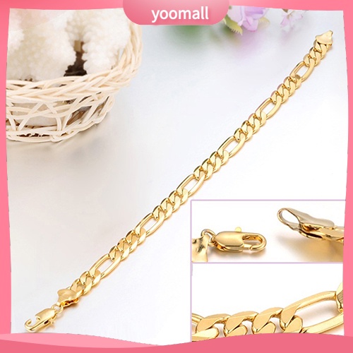 Vòng Tay Mạ Vàng 18K Sang Trọng Cho Nam 7mm