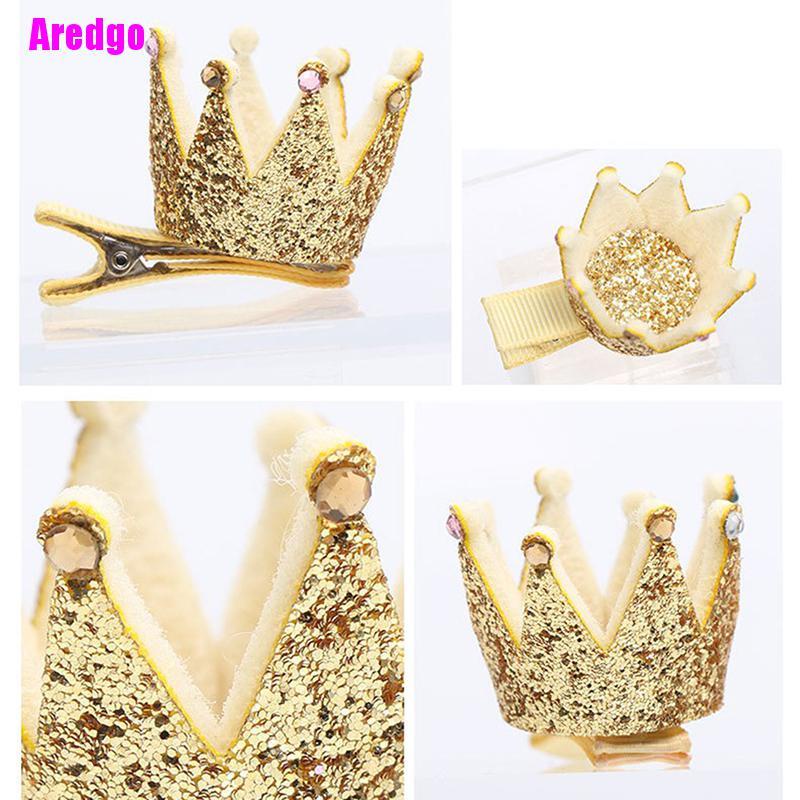 Kẹp tóc trang trí vương miện lấp lánh mini đáng yêu dành cho trẻ em