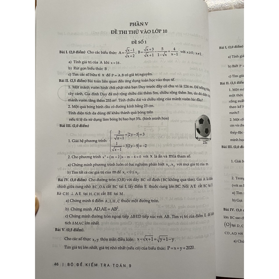 Sách Bộ đề kiểm tra Toán 9 - Theo định hướng phát triển năng lực