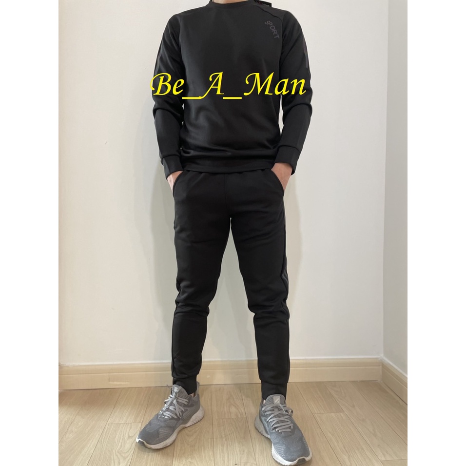 Bộ quần áo thể thao nam thu đông mẫu 2021 chữ sport BTT006