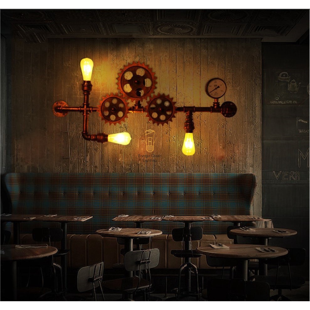 Đèn Tường Energy Green Lighting Retro DT-9040 - Hình Ống Nước,Bánh Răng Chuyển Động - Kiểu Dáng Cổ Điển