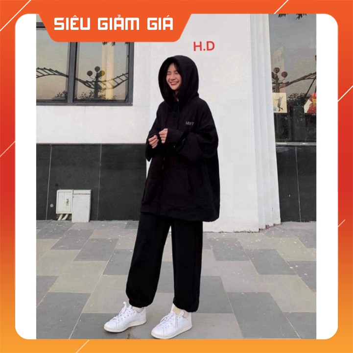RẺ VÔ ĐỊCH Sét áo khoá nỉ mint +quần bom đen HĐ12