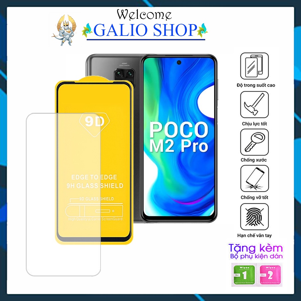 Kính cường lực Xiaomi Poco M2 Pro M3 Pro Full màn cao cấp OG+ độ cứng 21H siêu mượt chống bám vân tay chống rơi vỡ màình