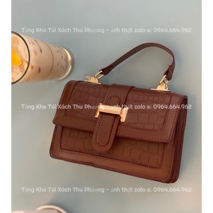 Túi đeo chéo có quai xách chữ H chất da cao cấp phong cách hàn quốc siêu xinh