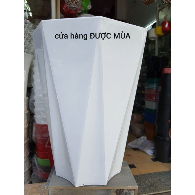 chậu 8 cạnh - chậu kim cương size lớn cao 40cm, đk33cm