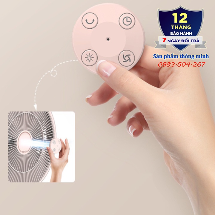 Quạt tích điện đa năng Edon 909 có đèn ngủ - Điều khiển từ xa - Dung lượng 6000 mAh - Sử dụng lên tới 9 giờ