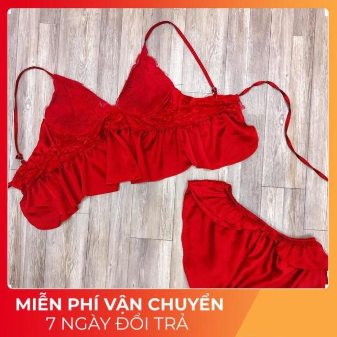 Đồ Ngủ Sexy Nữ Hai Dây Cột Lưng, Bộ Ngủ Sexy Chất Satin Cao Cấp 40-60kg | BigBuy360 - bigbuy360.vn