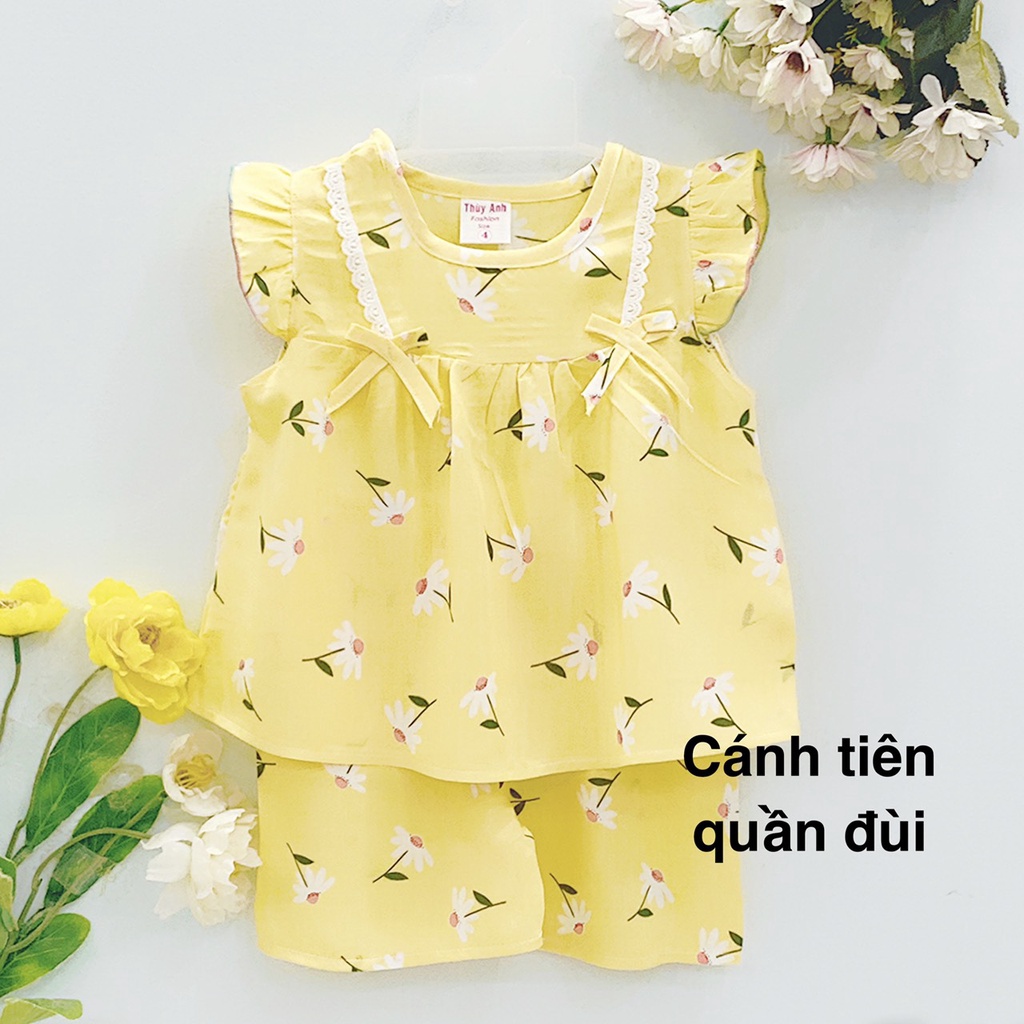 [Bé 9-37kg] Bộ TOLE, LANH CÁNH TIÊN QUẦN ĐÙI BE GÁI - chất vải tole, lanh 2 da mem, mịn không co rút [ Hàng đẹp loại 1]