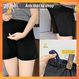 Quần sooc ( short ) bầu đẹp giá rẻ v05 – quần bà bầu lửng ống rộng chất đũi mềm mát mùa hè
