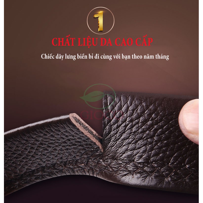 [Cao cấp]-Thắt lưng da nam cao câp G-101, dây lưng nam rộng 35mm khóa tự động-[gioco]