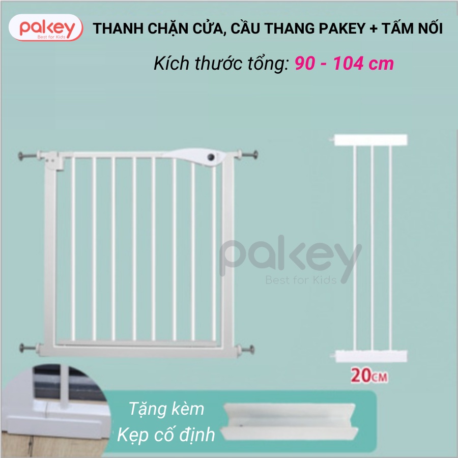 Thanh Chắn Cầu Thang, Thanh Chắn Cửa Pakey Không Khoan Tường Cao 79cm Bảo Vệ An Toàn Cho Bé Yêu