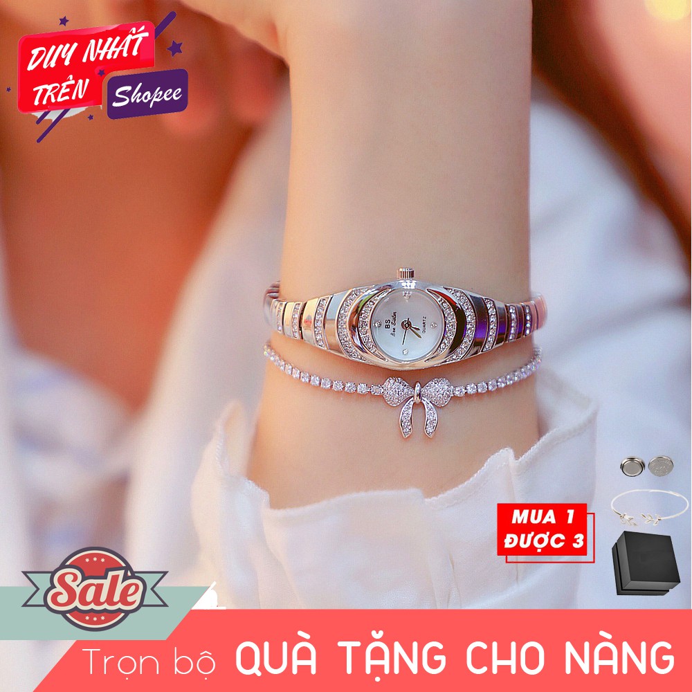 (Quà tặng hot) Đồng hồ lắc tay nữ Bee Sister Mini6 Thời trang Hàn Quốc dây thép không gỉ - Tặng kèm Lắc tay | WebRaoVat - webraovat.net.vn